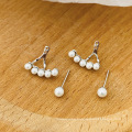 Shangjie Oem Aretes Wholesale Women 925 Sterling Silver Parring Fashion Jewelry Charm Stud Pearl Pearring for Gift